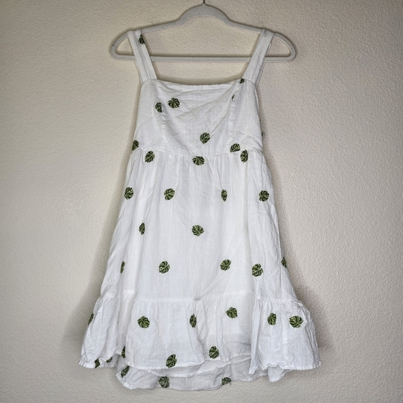 Rewind White Square Neck Mini Sundress L - Picture 3 of 4